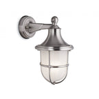 Nautic Outdoor Solid Brass Wall Light In Nickel Finish With Frosted Glass IP64 2838NC