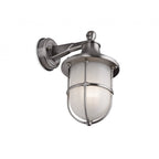 Nautic Outdoor Solid Brass Wall Light In Nickel Finish With Frosted Glass IP64 2838NC