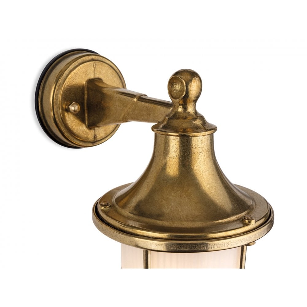 Nautic Outdoor Solid Brass Wall Light In Brass Finish With Frosted Glass IP64 2838BR