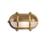 Nautic Outdoor Bulkhead Wall Light In Brass Finish With Frosted Glass IP64 2837BR