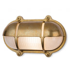 Nautic Outdoor Bulkhead Wall Light In Brass Finish With Frosted Glass IP64 2837BR