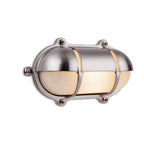 Nautic Outdoor Bulkhead Wall Light In Nickel Finish With Frosted Glass IP64 2837NC