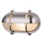 Nautic Outdoor Bulkhead Wall Light In Nickel Finish With Frosted Glass IP64 2837NC
