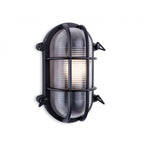 Turin Die Cast Aluminium Oval Outdoor Wall Light In Black Finish IP65 2824BK