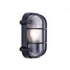 Turin Die Cast Aluminium Oval Outdoor Wall Light In Black Finish IP65 2824BK
