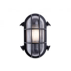 Turin Die Cast Aluminium Oval Outdoor Wall Light In Black Finish IP65 2824BK