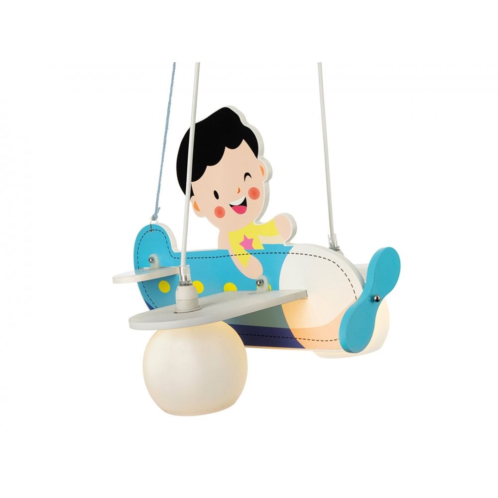 Airplane Children's Ceiling Pendant Light In Multicolour Finish 2855