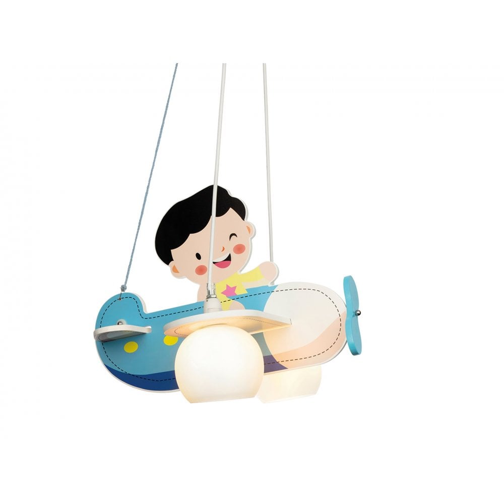 Airplane Children's Ceiling Pendant Light In Multicolour Finish 2855