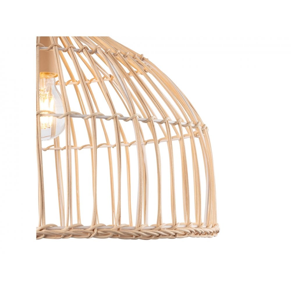 Rattan Single Ceiling Pendant Light In Natural Rattan Finish 2903