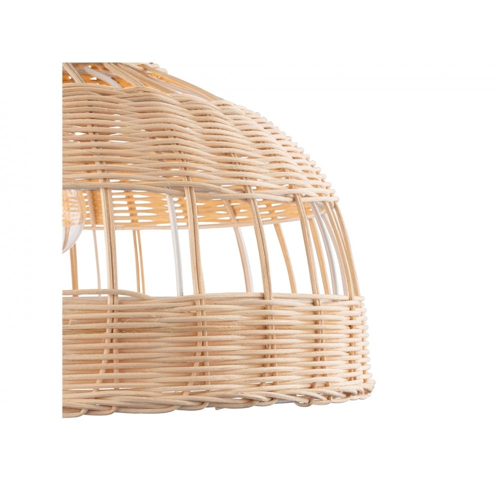 Rattan Single Ceiling Pendant Light In Natural Rattan Finish 2901