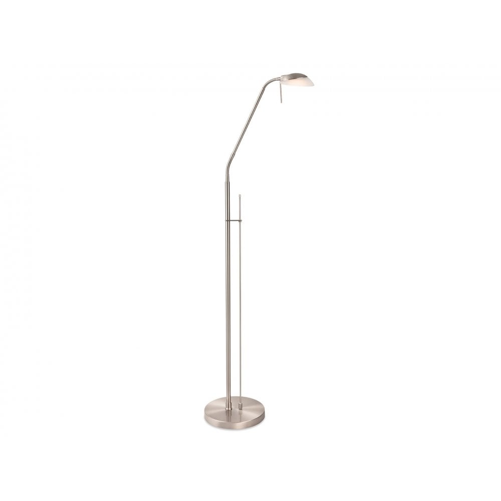 Madrid LED Floor Reading Lamp in Brushed Steel Finish 2935BS