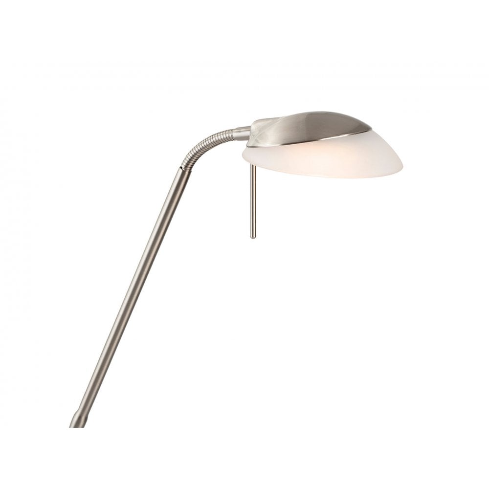 Madrid LED Floor Reading Lamp in Brushed Steel Finish 2935BS
