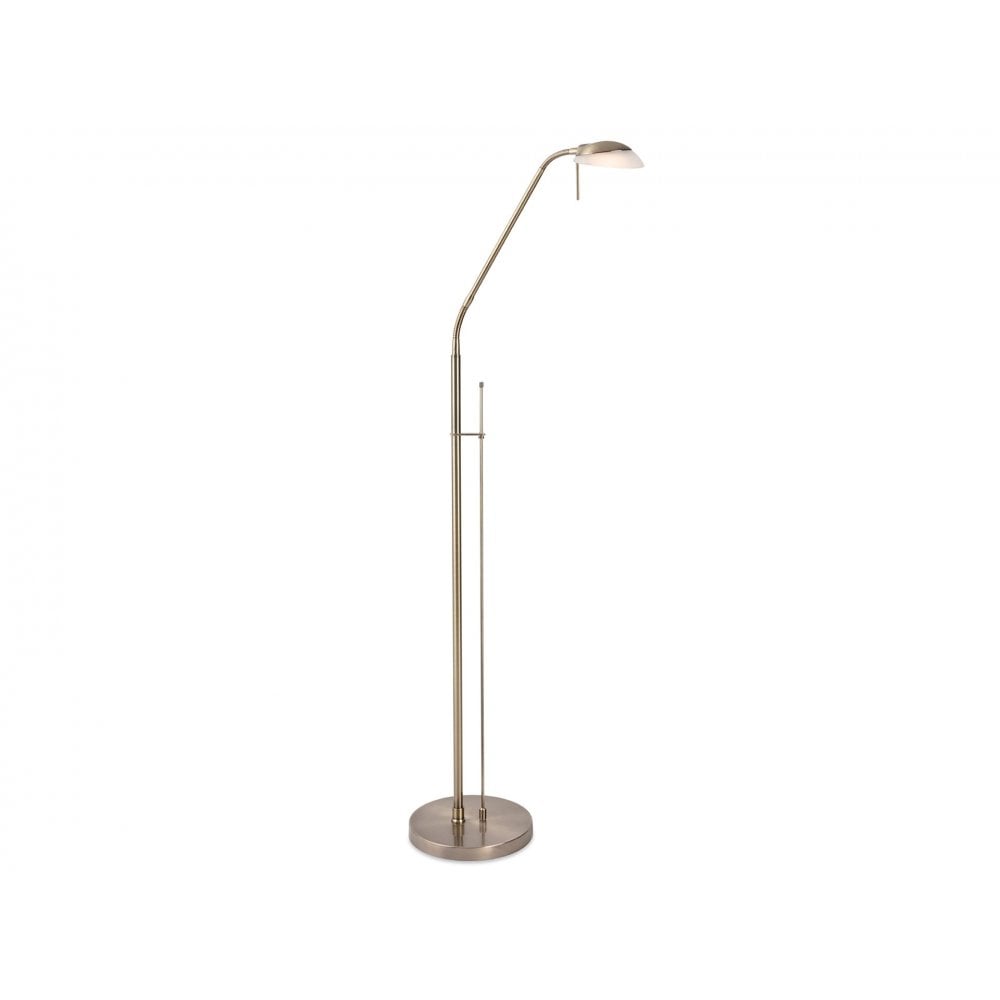 Madrid LED Floor Reading Lamp in Antique Brass Finish 2935AB