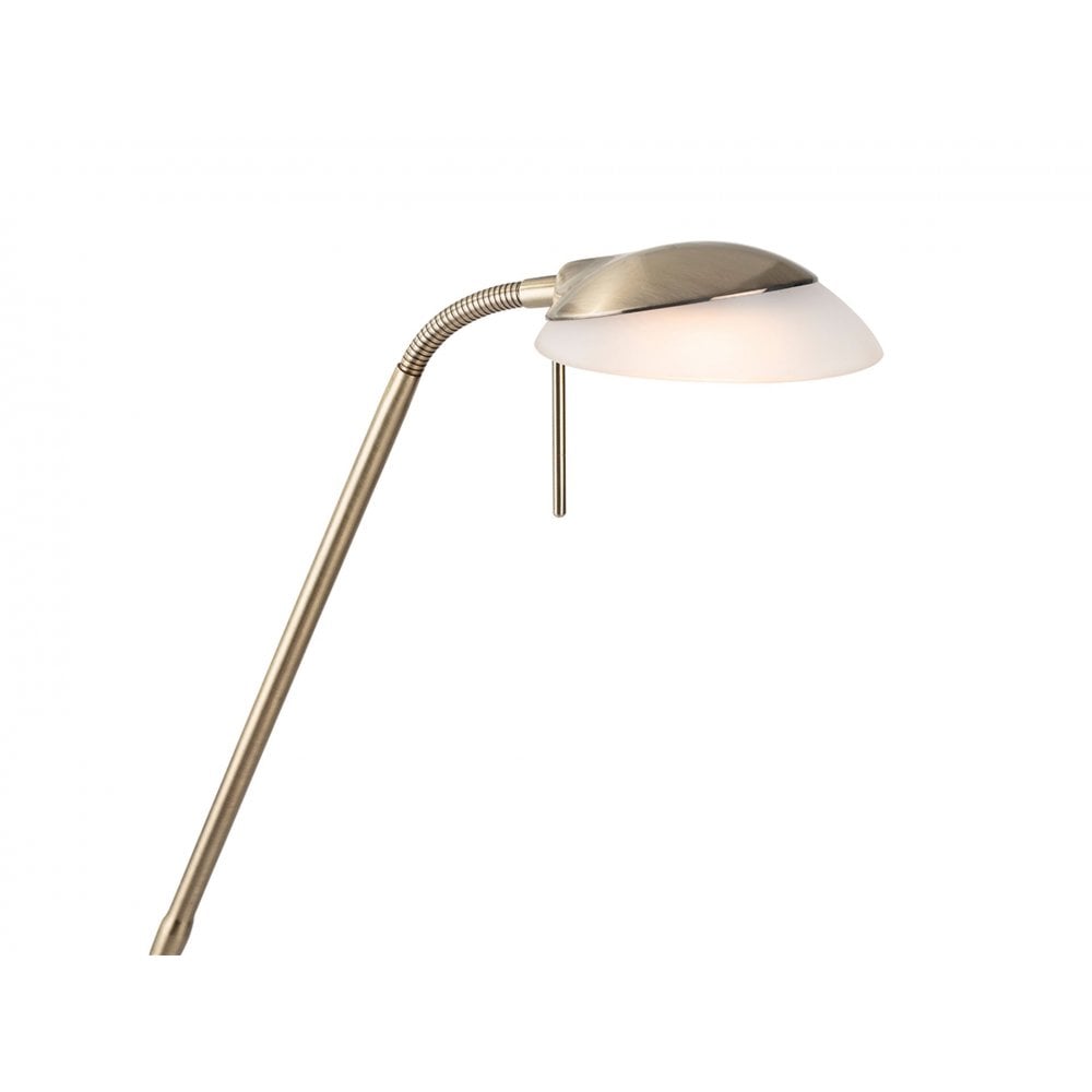 Madrid LED Floor Reading Lamp in Antique Brass Finish 2935AB