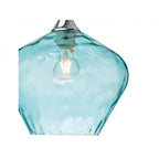 Titan Single Classic Ceiling Pendant Light With Aqua Glass 2930AQ