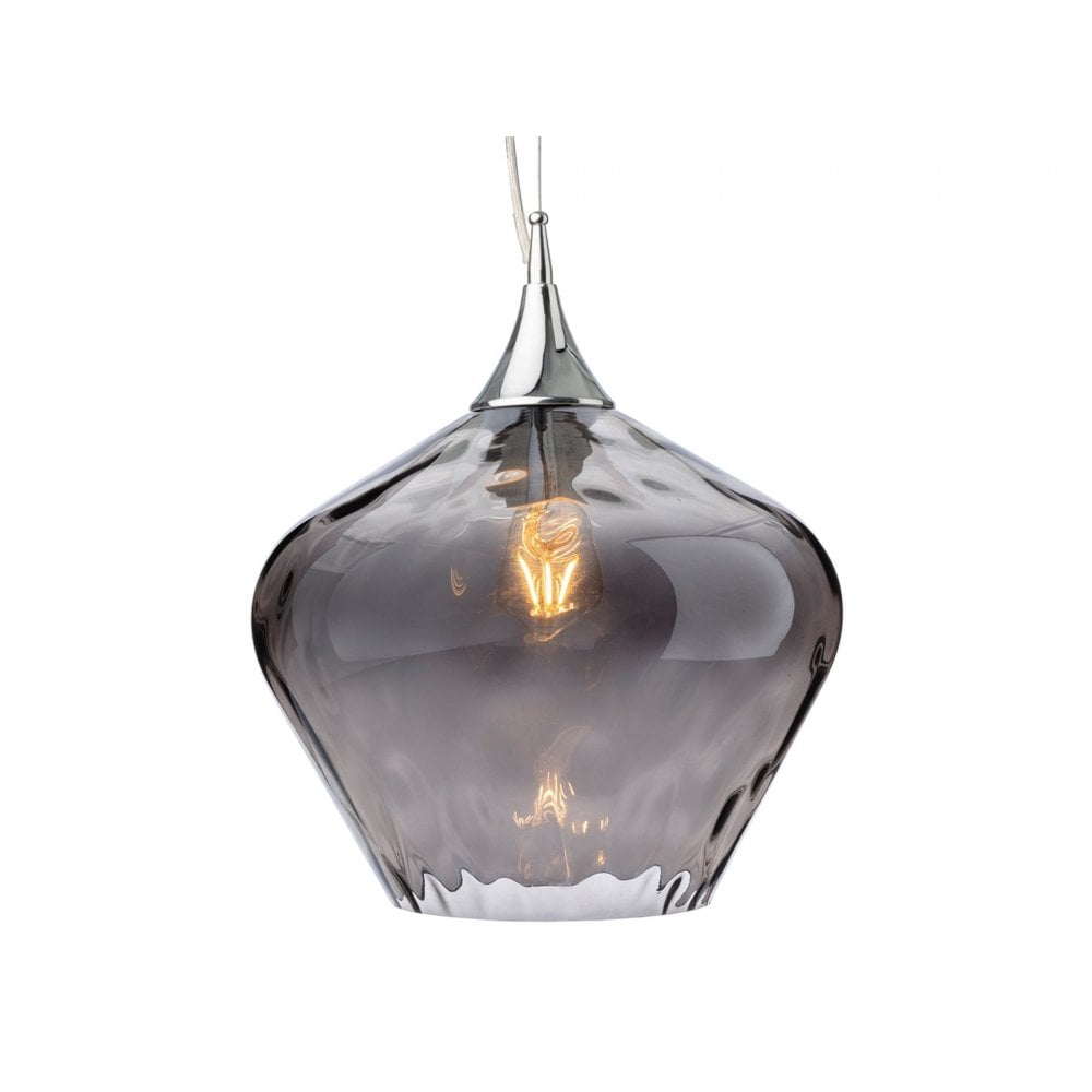 Titan Single Classic Ceiling Pendant Light With Smoked Glass 2930SM