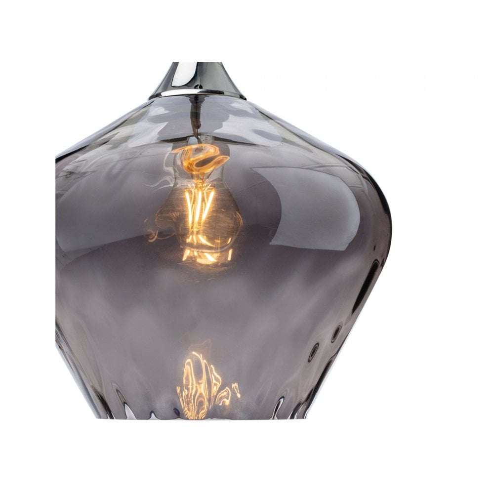 Titan Single Classic Ceiling Pendant Light With Smoked Glass 2930SM
