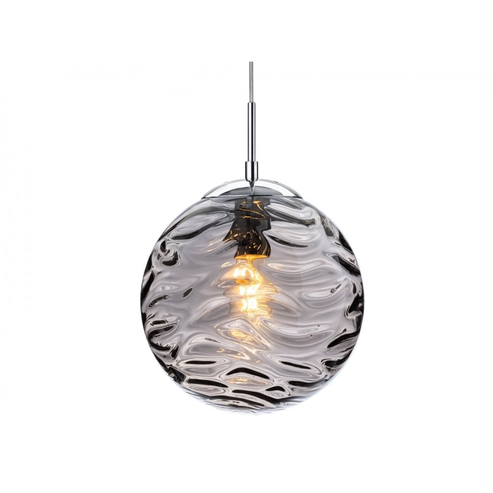Mercury Stunning Ceiling Pendant Light With Smoked Round Glass 2929SM