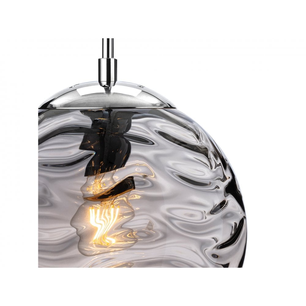 Mercury Stunning Ceiling Pendant Light With Smoked Round Glass 2929SM