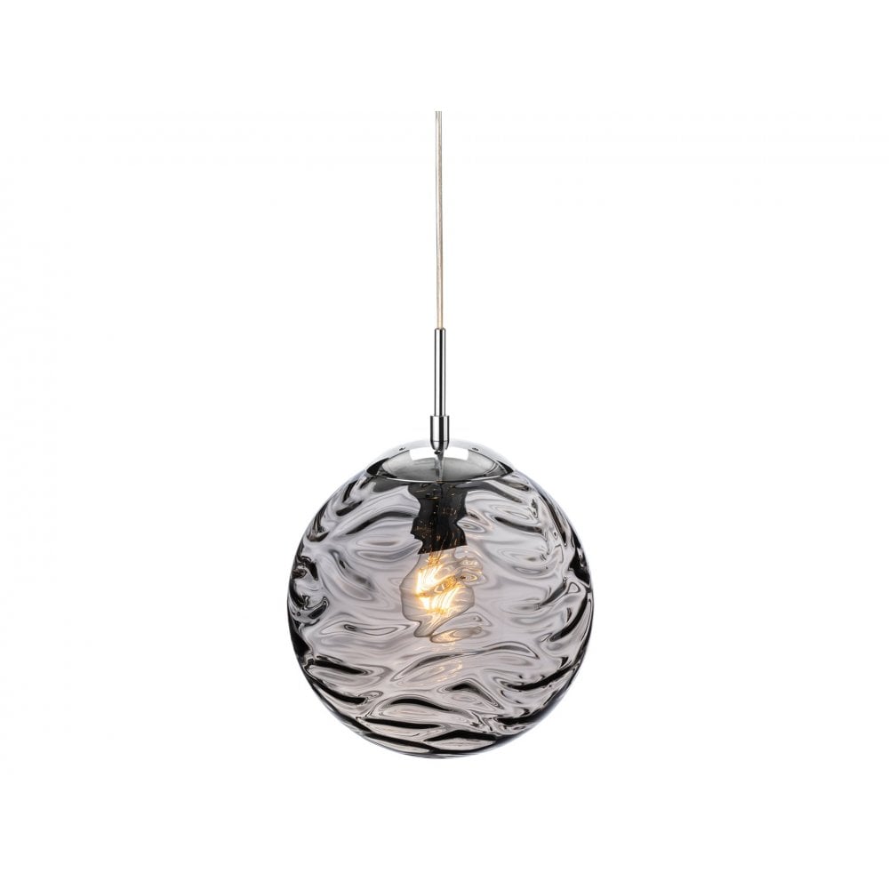 Mercury Stunning Ceiling Pendant Light With Smoked Round Glass 2929SM