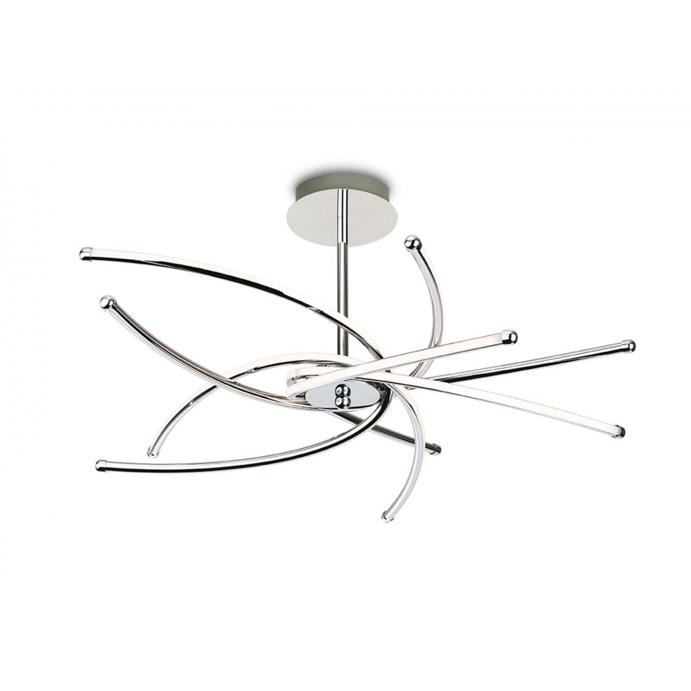 Caprice LED Modern Semi Flush Ceiling Light In Chrome Finish 4852CH