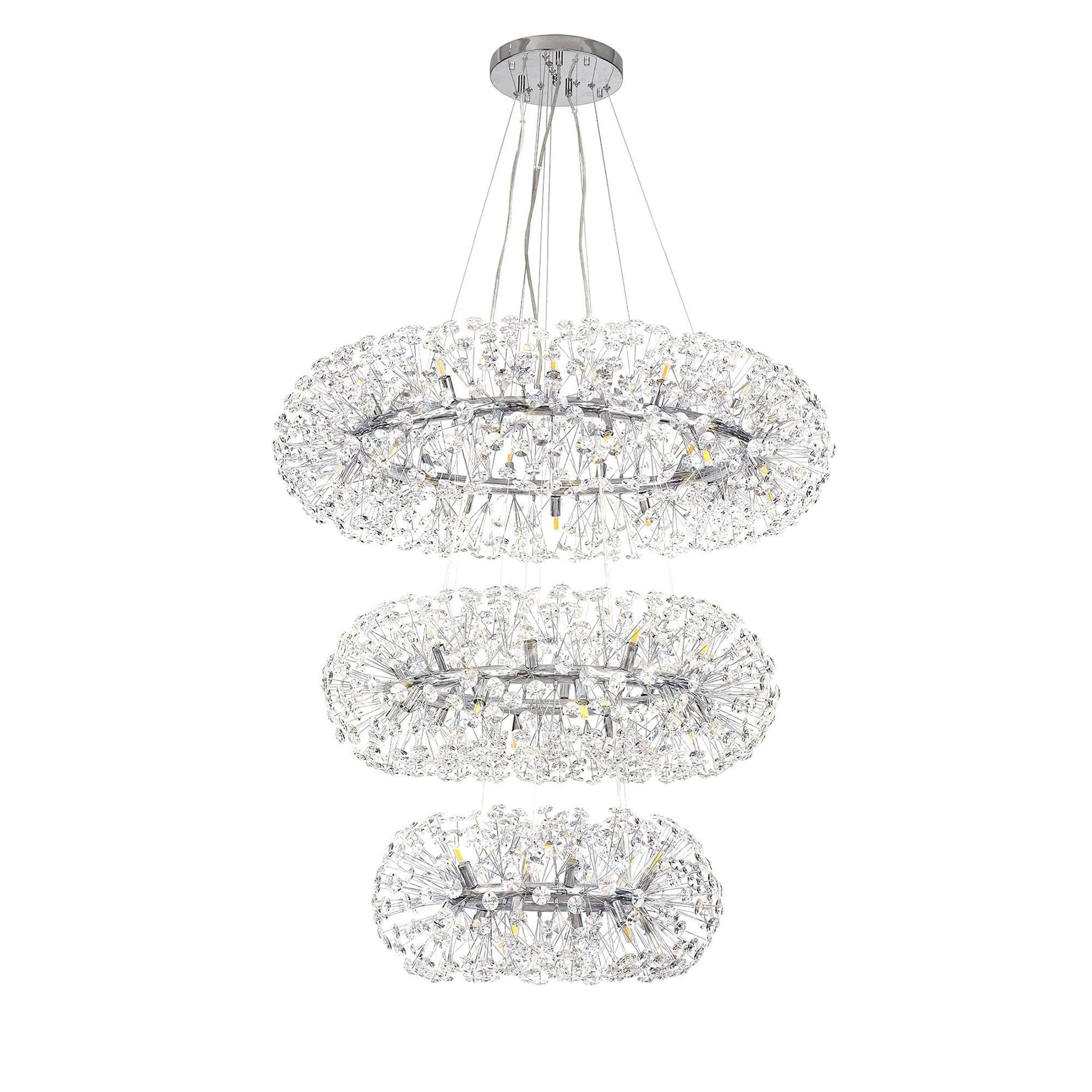 Fusion Stunning 3 Tier 58 Light Ceiling Pendant Light in Polished Chrome Finish PL702147