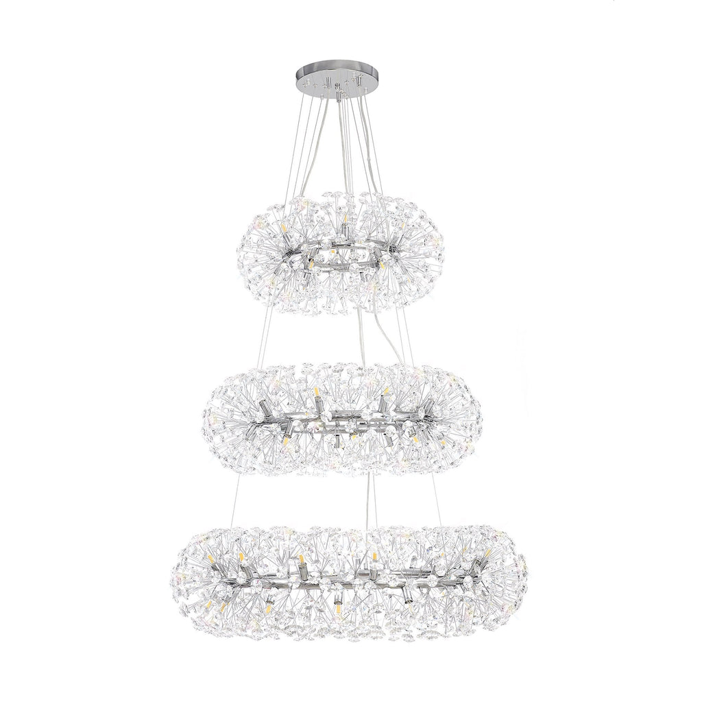 Fusion Stunning 3 Tier 58 Light Ceiling Pendant Light in Polished Chrome Finish PL702147