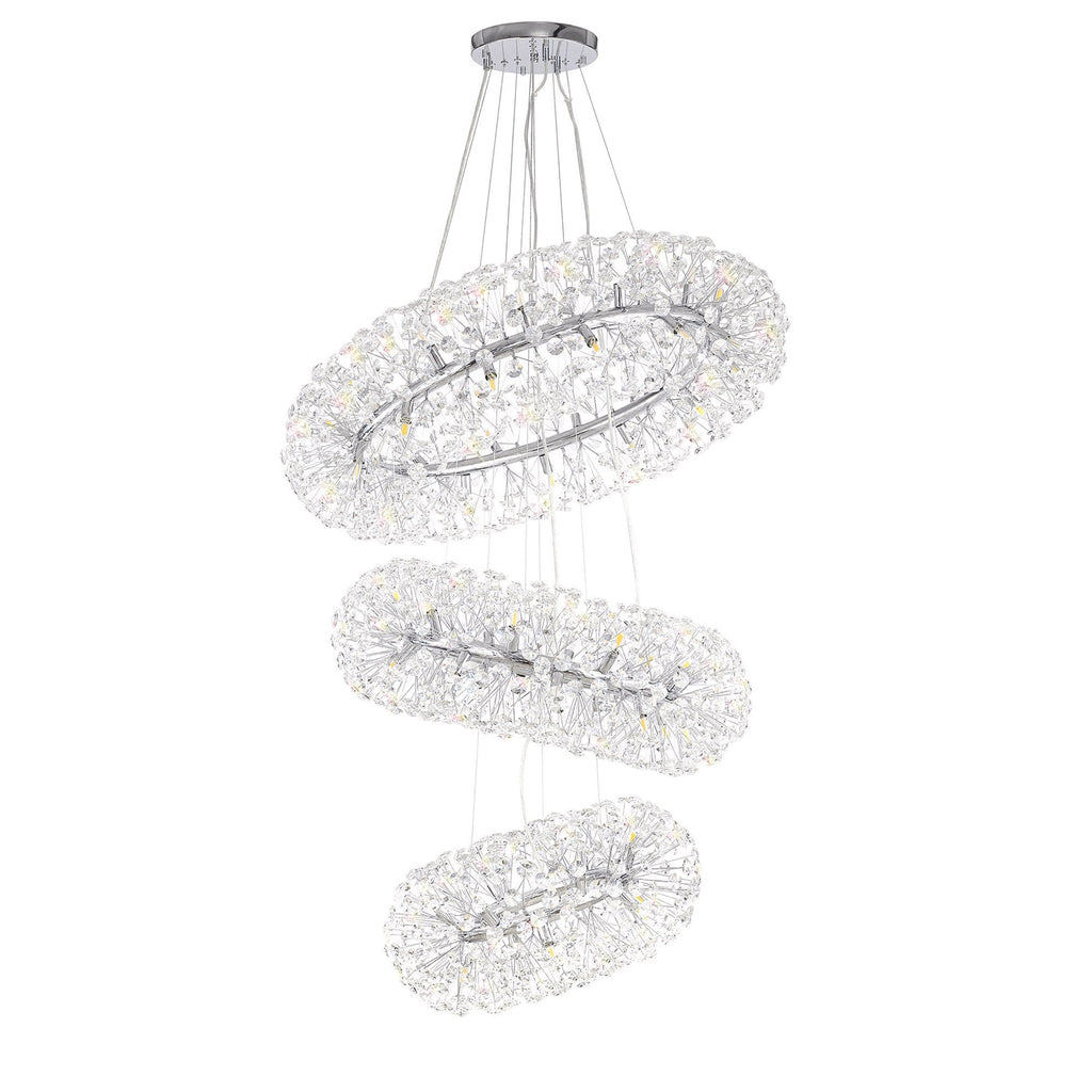 Fusion Stunning 3 Tier 58 Light Ceiling Pendant Light in Polished Chrome Finish PL702147