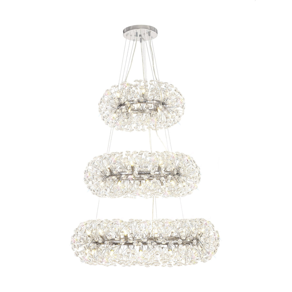 Fusion Stunning 3 Tier 58 Light Ceiling Pendant Light in Polished Chrome Finish PL702147