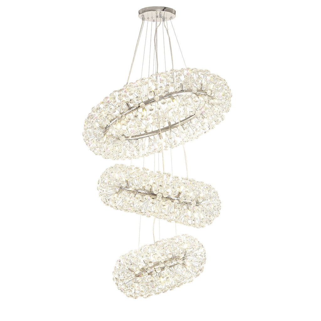 Fusion Stunning 3 Tier 58 Light Ceiling Pendant Light in Polished Chrome Finish PL702147