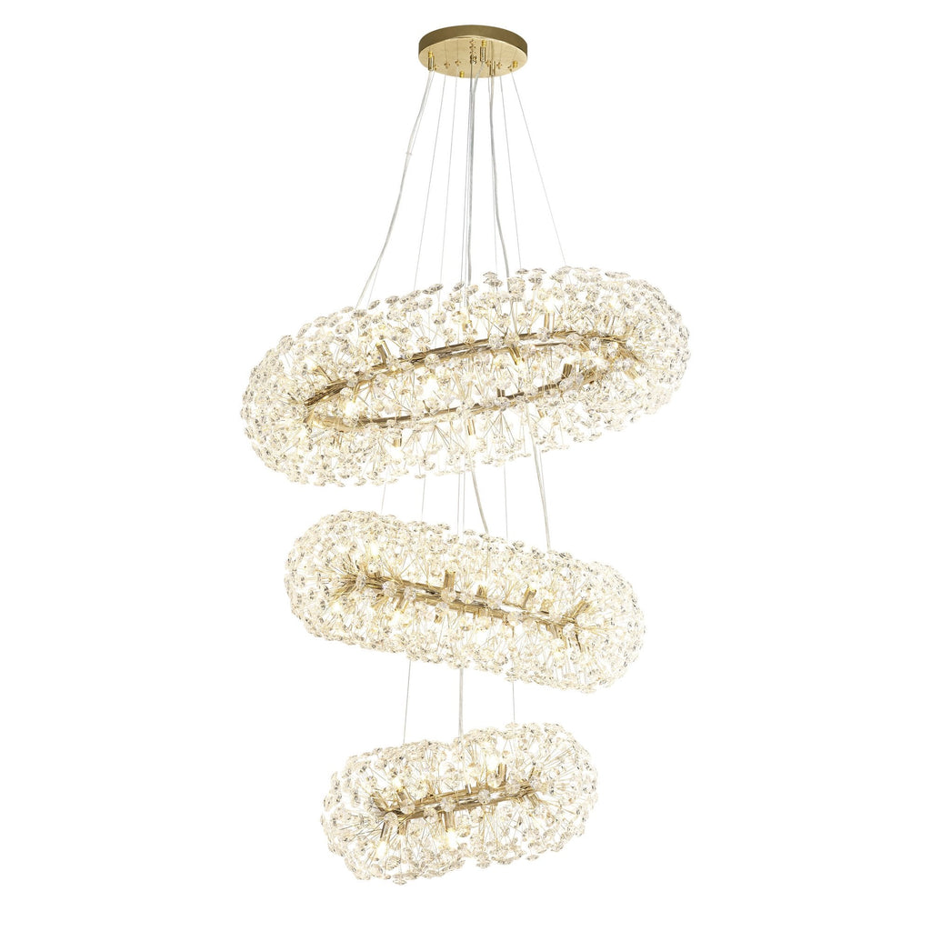 Fusion Stunning 3 Tier 58 Light Ceiling Pendant Light in French Gold Finish PL702148