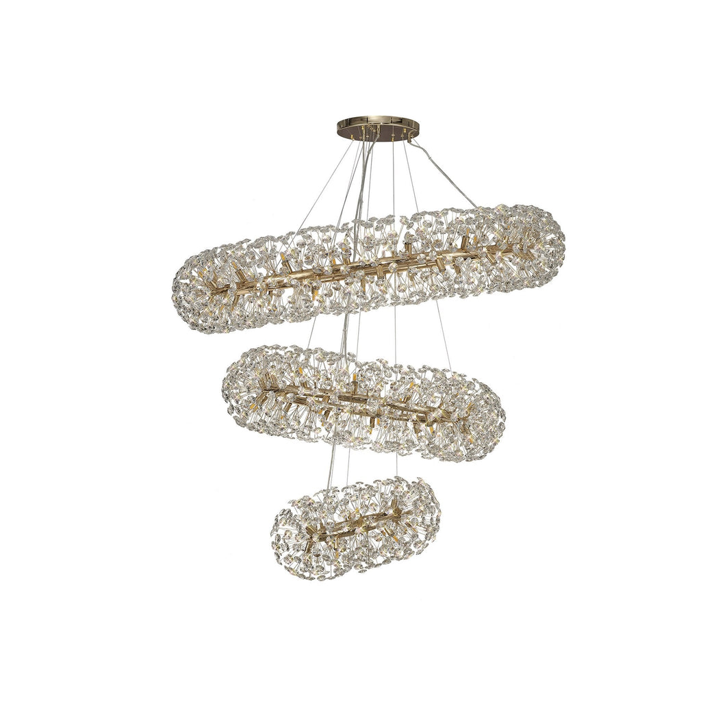 Fusion Stunning 3 Tier 74 Light Ceiling Pendant Light in French Gold Finish PL701983