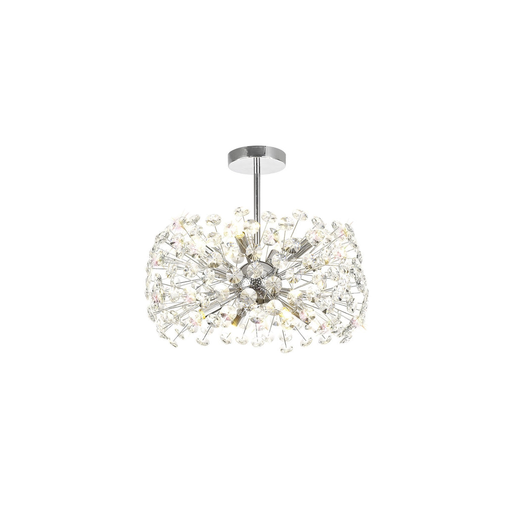 Fusion Stunning Crystal Semi Flush Ceiling Light in Polished Chrome Finish PL701977