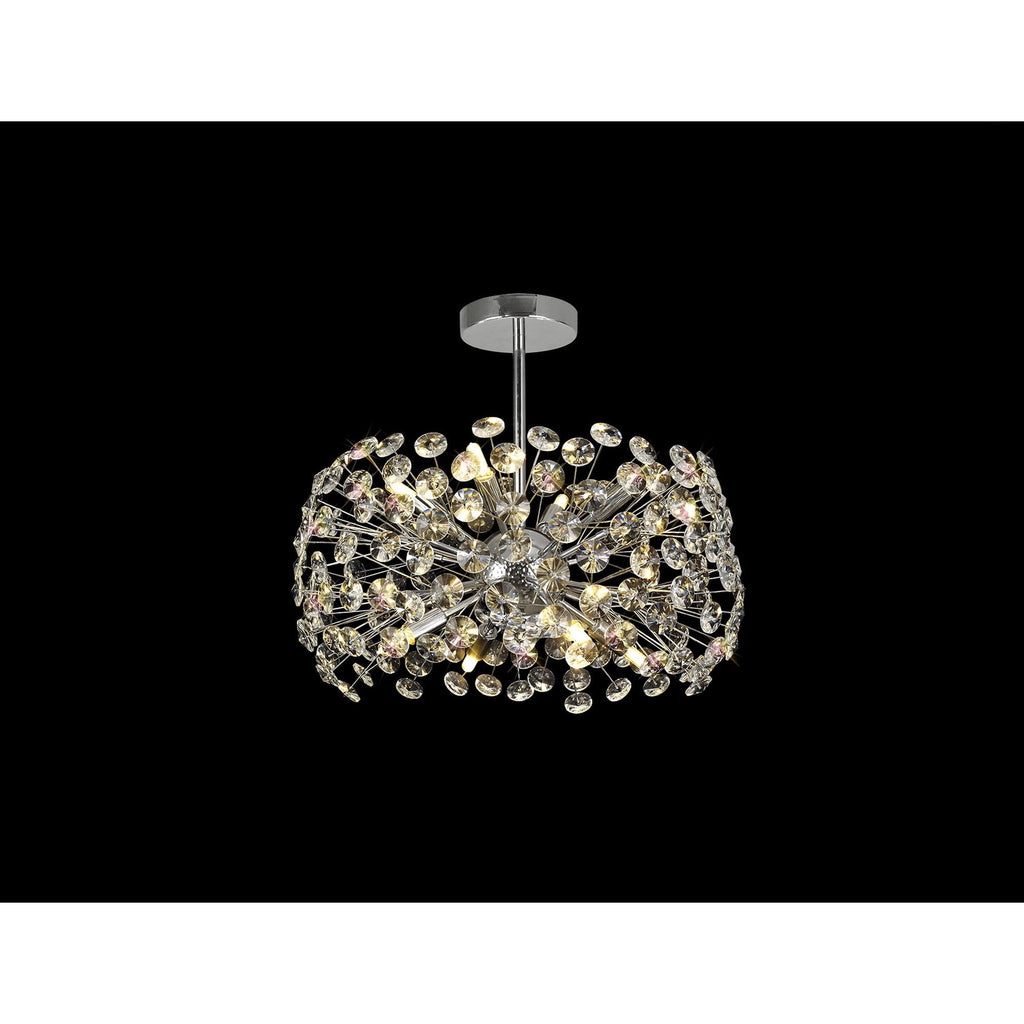 Fusion Stunning Crystal Semi Flush Ceiling Light in Polished Chrome Finish PL701977