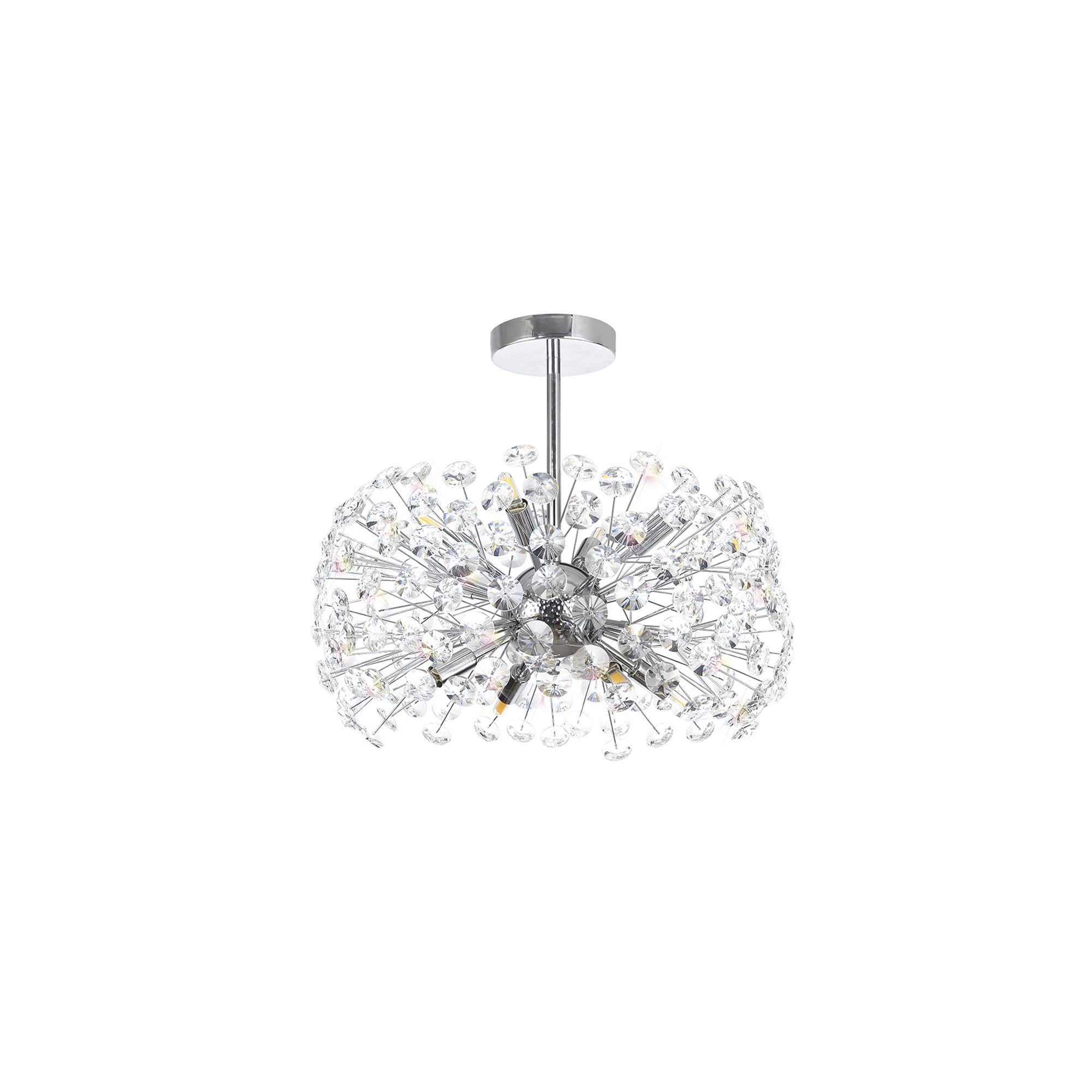 Fusion Stunning Crystal Semi Flush Ceiling Light in Polished Chrome Finish PL701977