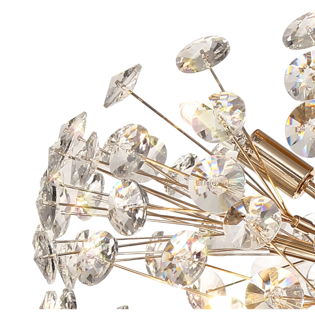 Fusion Stunning Crystal Semi Flush Ceiling Light in French Gold Finish PL701982