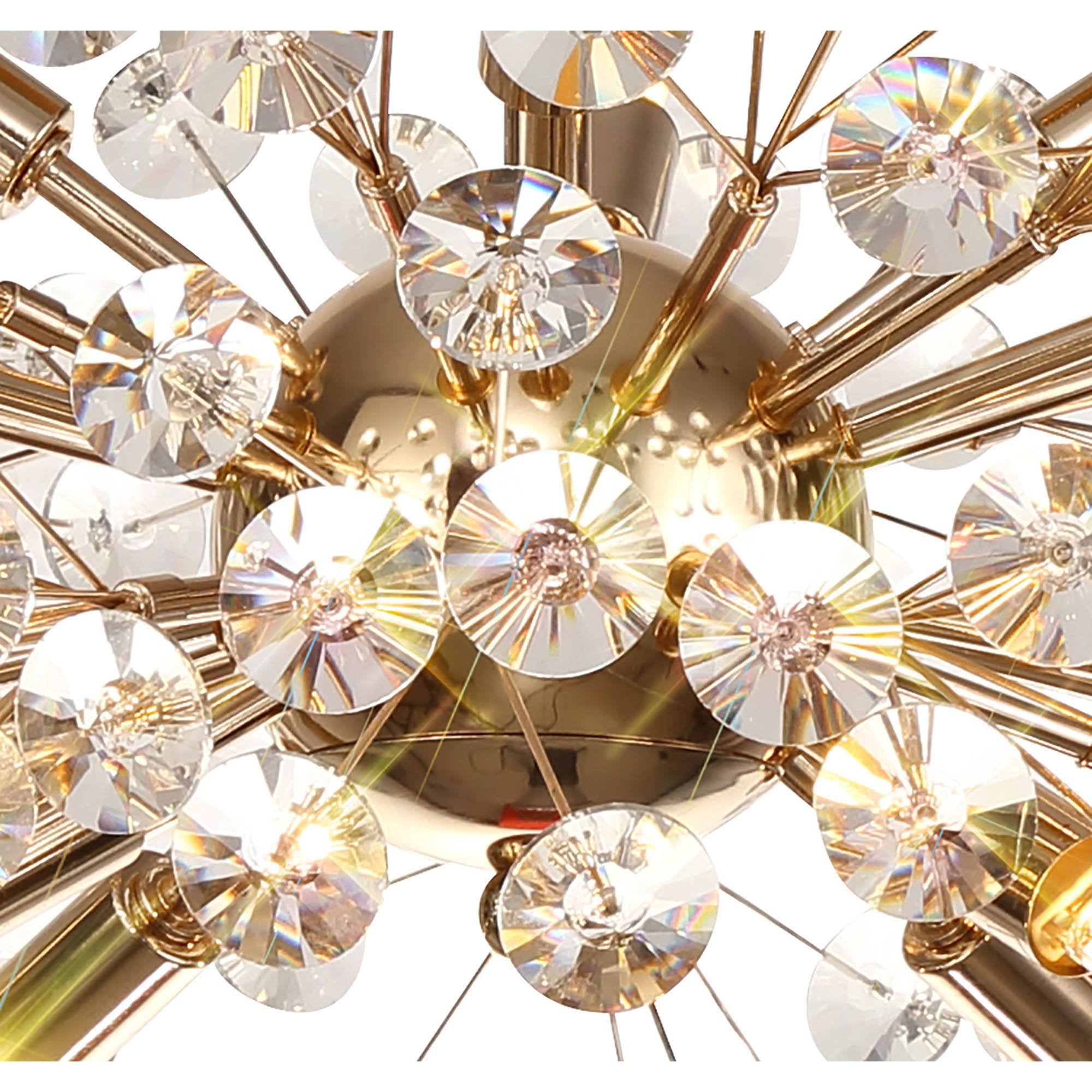 Fusion Stunning Crystal Semi Flush Ceiling Light in French Gold Finish PL701982