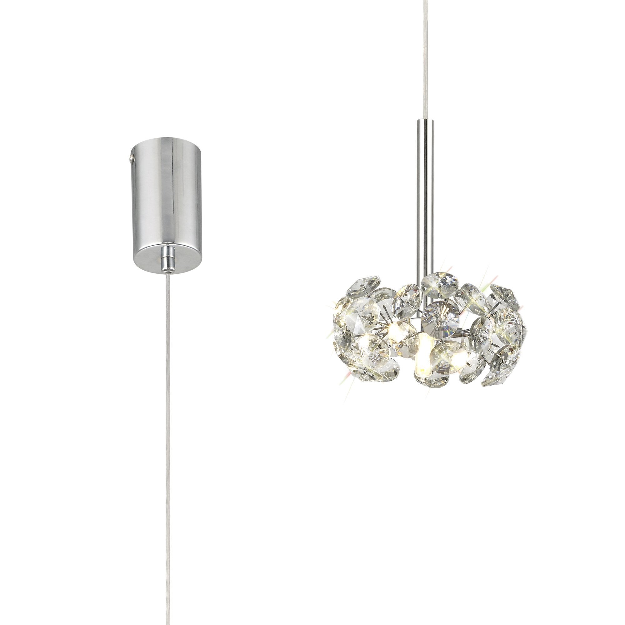 Fusion Stunning Crystal 1 Light Ceiling Pendant in Polished Chrome Finish PLK01383