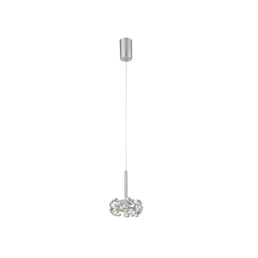 Fusion Stunning Crystal 1 Light Ceiling Pendant in Polished Chrome Finish PLK01383