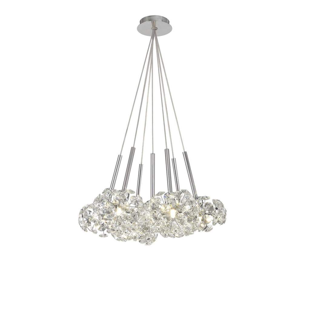 Fusion Stunning 7 Light Crystal Cluster Pendant Light in Polished Chrome Finish PLK01384