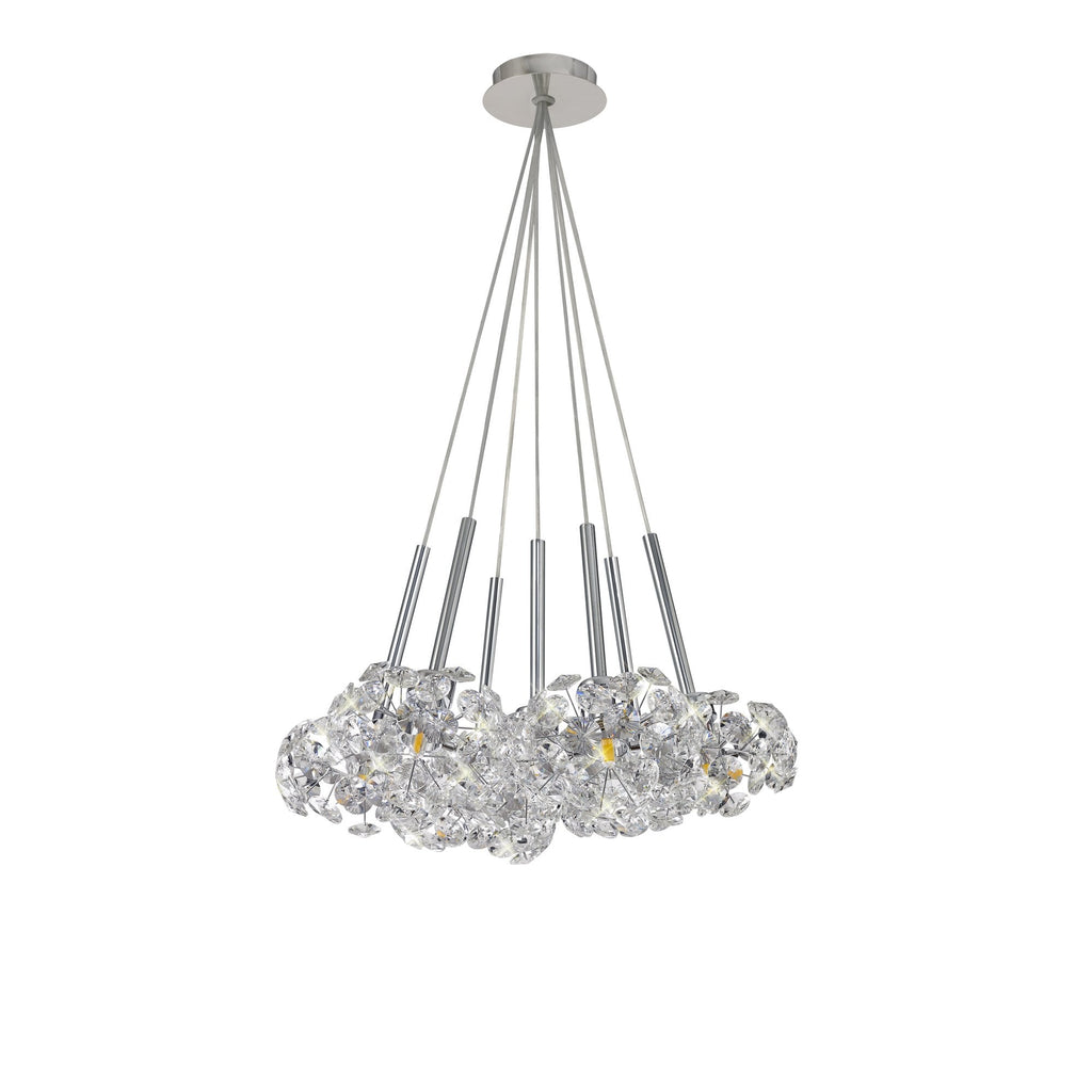 Fusion Stunning 7 Light Crystal Cluster Pendant Light in Polished Chrome Finish PLK01384