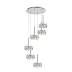 Fusion Stunning 6 Light Round Multidrop Pendant Light in polished Chrome Finish PLK01388