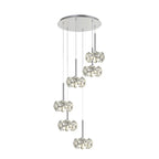 Fusion Stunning 6 Light Round Multidrop Pendant Light in polished Chrome Finish PLK01388