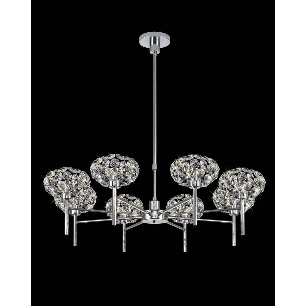 Fusion Stunning Crystal 8 Light Multiarm Ceiling Pendant Light in Chrome Finish PLK01393