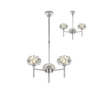 Fusion Stunning Crystal 3 Light Multiarm Ceiling Pendant Light in Chrome Finish PLK01391