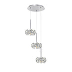 Fusion Stunning 3 Light Round Multidrop Pendant Light in Polished Chrome Finish PLK01387