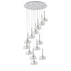 Fusion Stunning 13 Light Round Multidrop Pendant Light in Polished Chrome Finish PLK01389