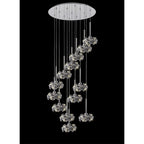 Fusion Stunning 13 Light Round Multidrop Pendant Light in Polished Chrome Finish PLK01389