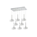 Fusion Stunning 8 Light Rectangle Multidrop Pendant in Polished Chrome Finish PLK01390