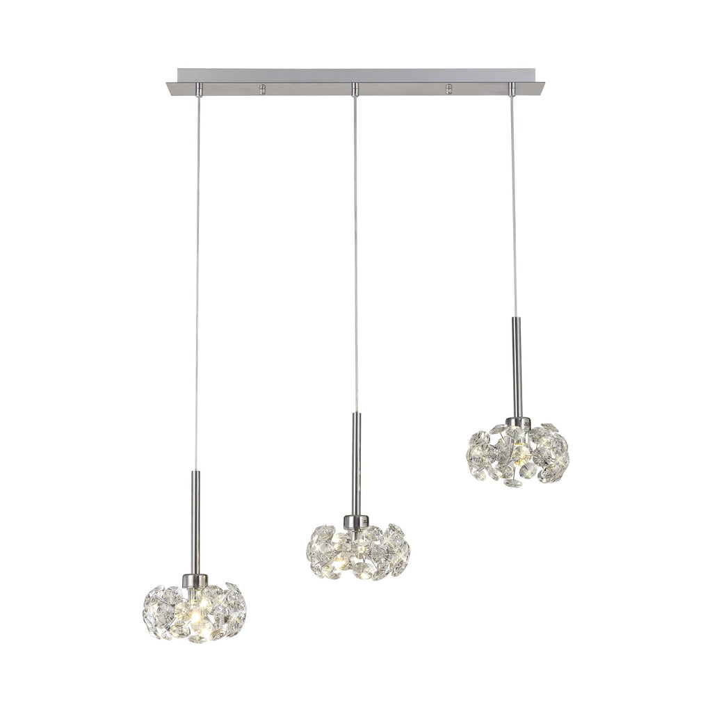 Fusion Stunning 3 Light Linear Pendant in Polished Chrome Finish PLK01385